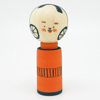 ご褒美こけし　黄丹　リバースバージョン　中ノ沢系　野矢里志