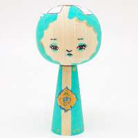 ご褒美こけし　ターコイズブルー　中ノ沢系　野矢里志