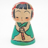 遠刈田系　小松里佳　さんかく　こけし持ち　青