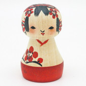 遠刈田系　小松里佳　梅こけし　赤