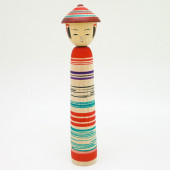 土湯系　野地三起子　笠こけし　7寸