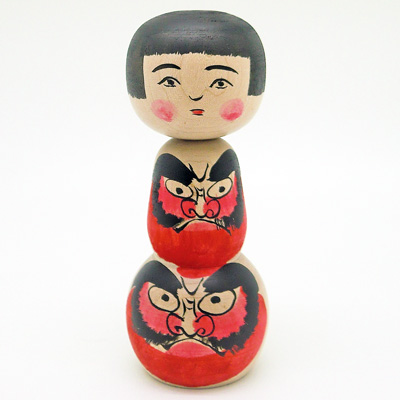 津軽系　長谷川健三　重ねだるま　赤