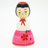 弥治郎系　新山真由美　アイドル風こけし　ピンク⑦