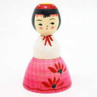 弥治郎系　新山真由美　アイドル風こけし　ピンク⑧