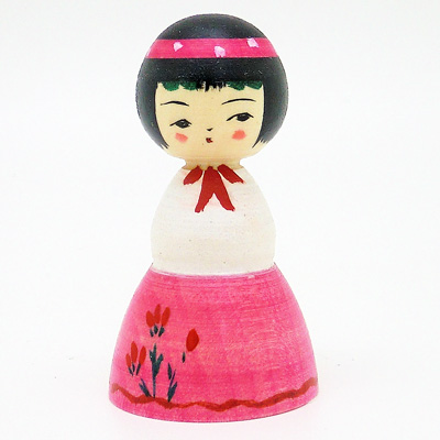 弥治郎系　新山真由美　アイドル風こけし　ピンク⑨